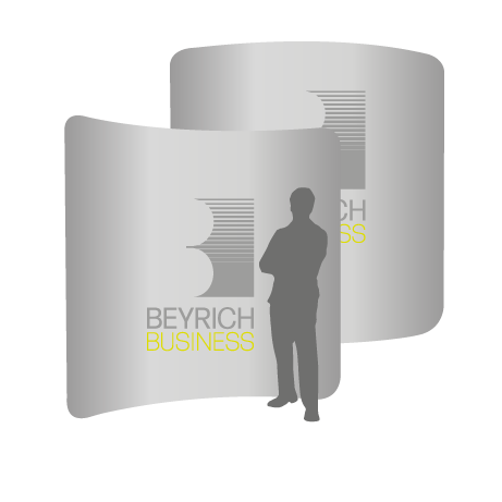Textilwand ALU | 240er gebogen | beidseitig bedruckt