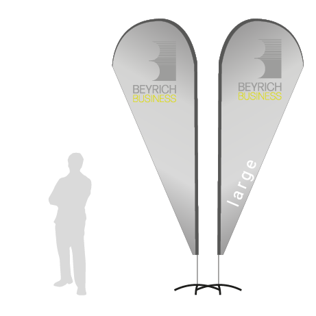 Beachflag Drop | Large (350 cm) | beidseitig bedruckt