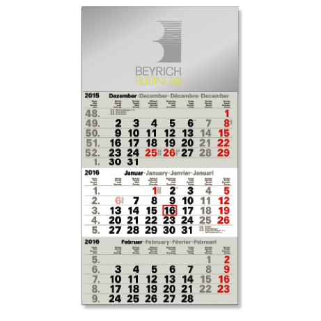 3-Monatskalender für das Folgejahr