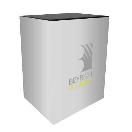 Messetheke MODULATE | B 80 cm x H 101,5 cm x T 60 cm | einseitig bedrucktt
