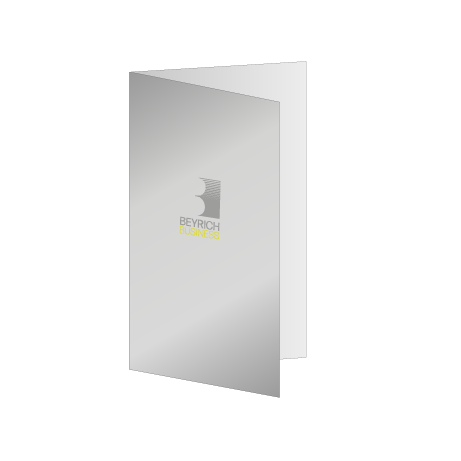 Faltblatt Einbruchfalz 4-Seiter | DIN lang 9,9 cm x 21,0 cm hoch | beidseitig bedruckt