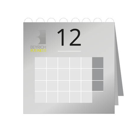 12 Blatt Wandkalender mit Deckblatt